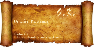 Orbán Kozima névjegykártya